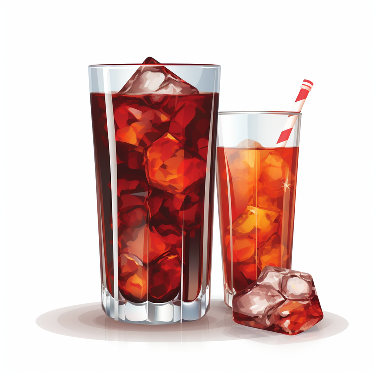 Cola Dink,Ice,Glass