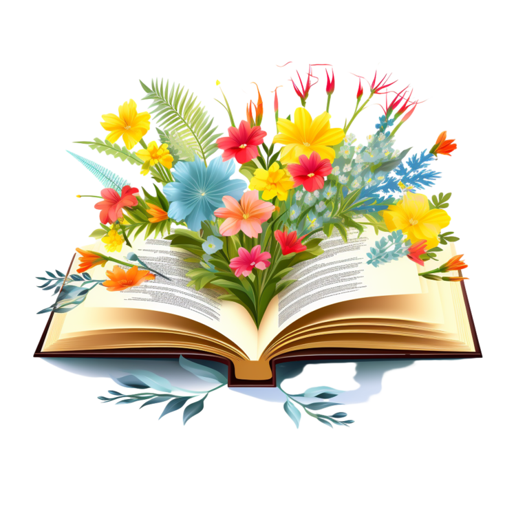 International Literacy Day,Floral Arrangement,Open Book