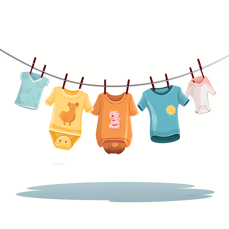 Baby Clothes,Hanging On The Clothesline,Others PNG Clipart