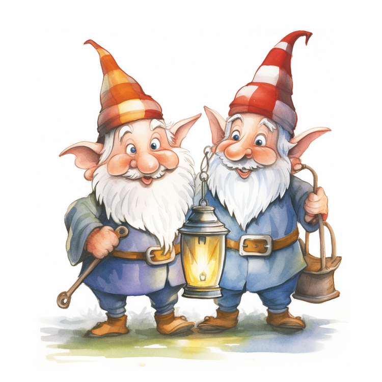 Gnome,Watercolor,Cartoon