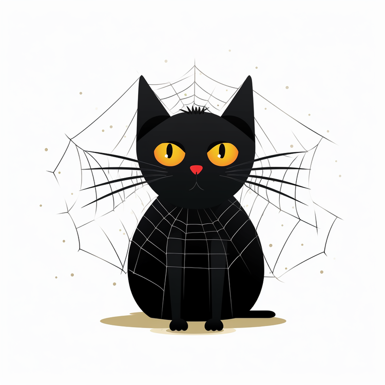 halloween black cat cartoon