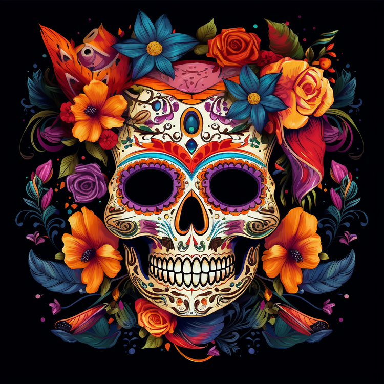 Dia De Los Muertos,Skull,Day Of The Dead