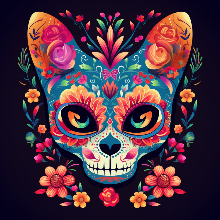 Dia De Los Muertos,Skull,Colorful