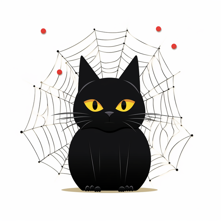 Halloween Black Cat,Black Cat,Spider Web