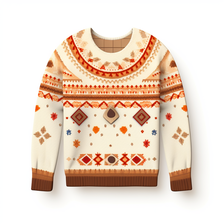 Ugly Sweater Day,Knit Sweater,Ethnic Pattern