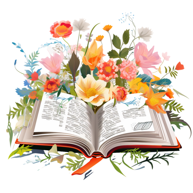 International Literacy Day,Open Book,Flowers