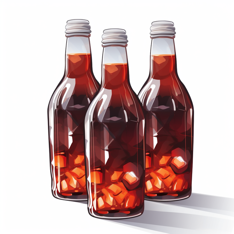 Cola Bottle,Glass Bottle,Red Liquid