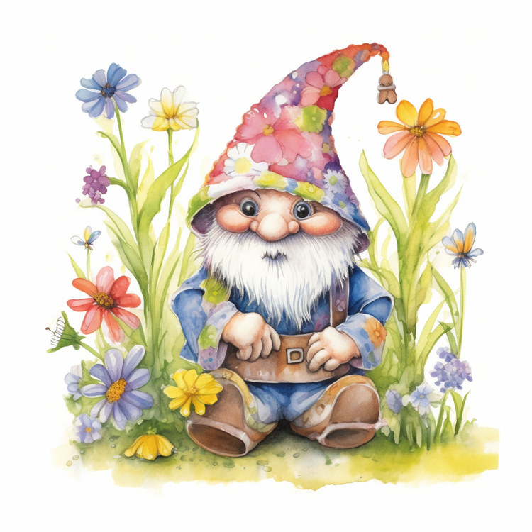 Gnome,Garden Gnome,Floral