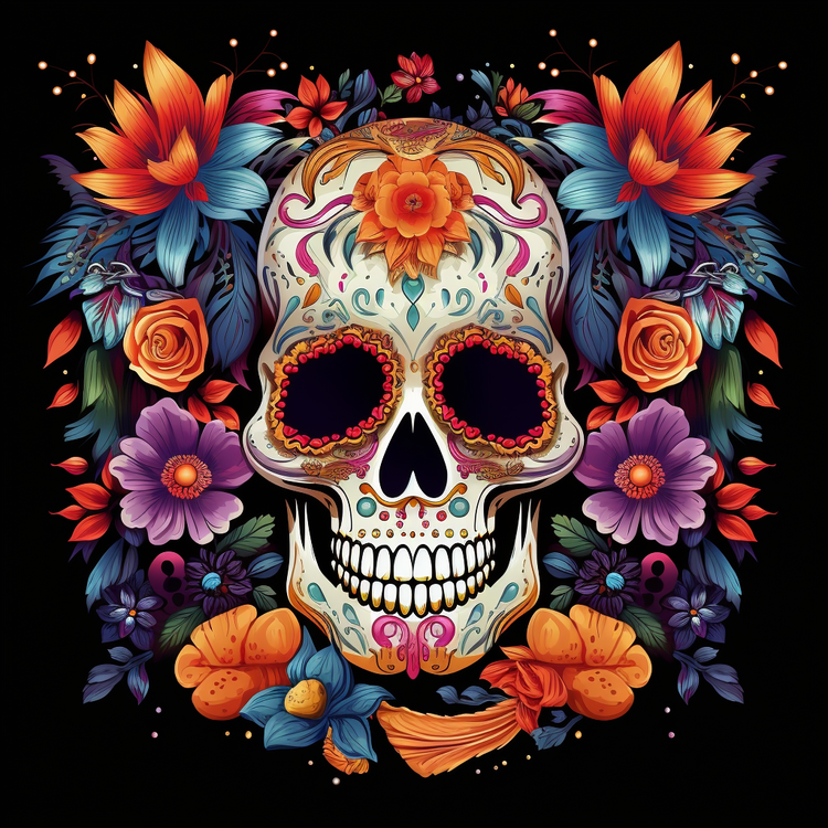 Dia De Los Muertos,Skull,Colorful