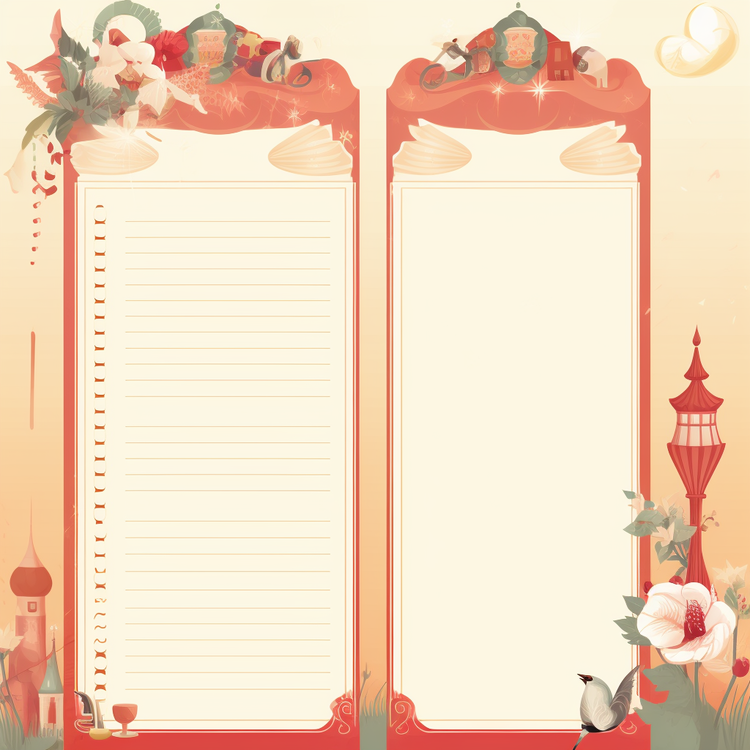 Note Template,Vintage,Chinese