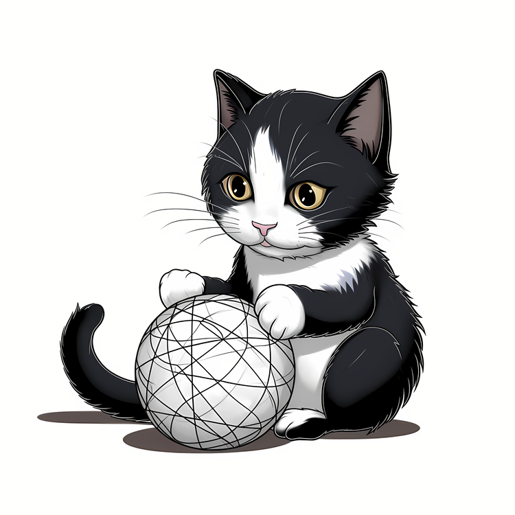 Cat Playing Yarn Ball,Others