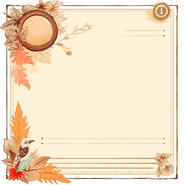 Note Template,Autumn,Leaves
