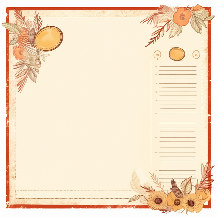 Note Template,Flower,Card