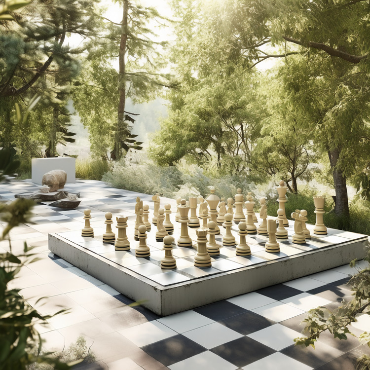 Chess,Checkerboard,Outdoor