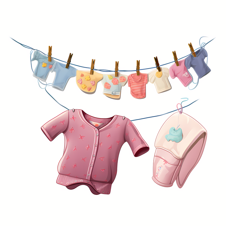 Kids clothes hanging on hanger rack Royalty Free Vector