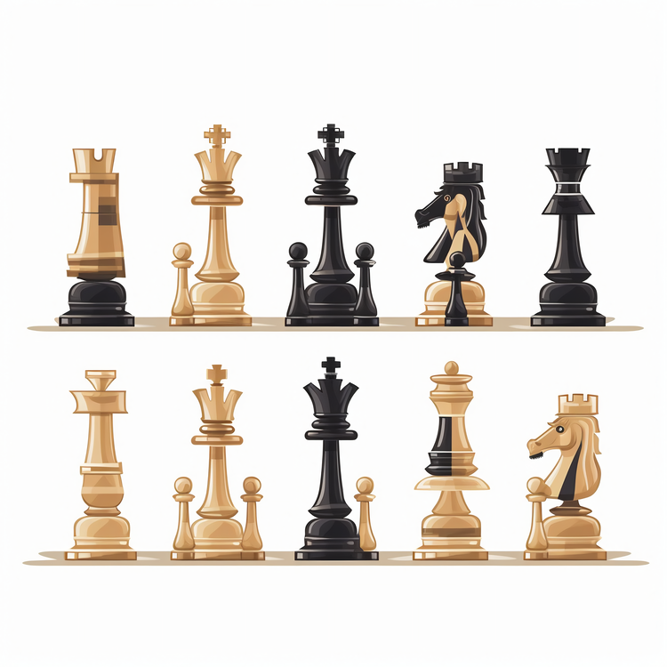 Chess Set,Chess Pieces,Black And White