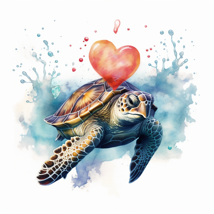 Sea Turtle,Turtle,Watercolor