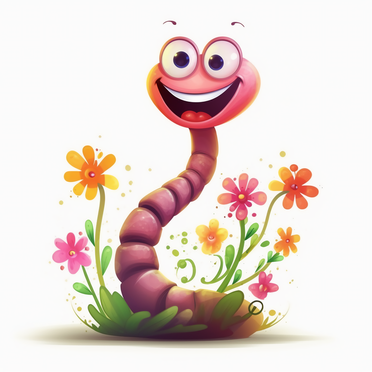 Cute Cartoon Worm,Worm,Snake