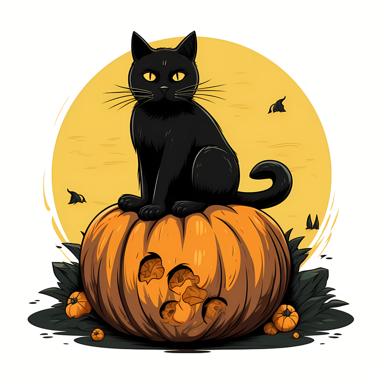 scary black cat clipart