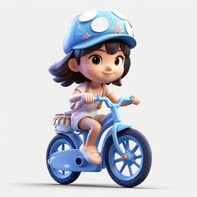 3d Girl,Riding Bike,Girl