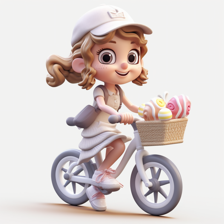3d Girl,Riding Bike,Woman Riding Bike
