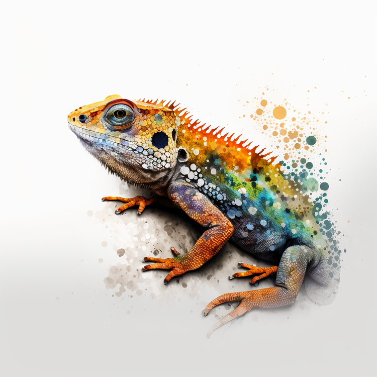 Lizard,Colorful,Watercolor