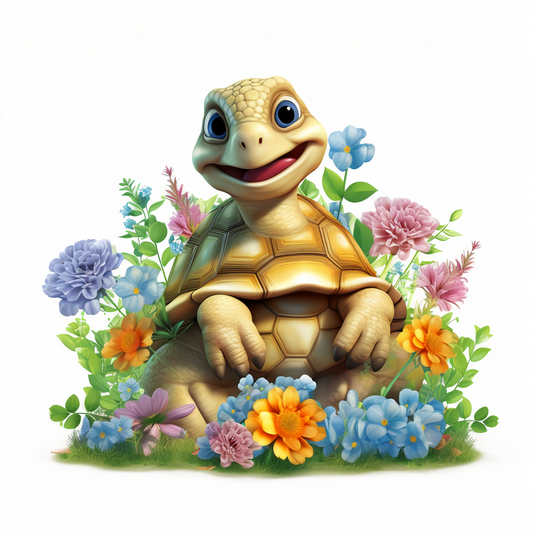Turtle,Cute,Smiling