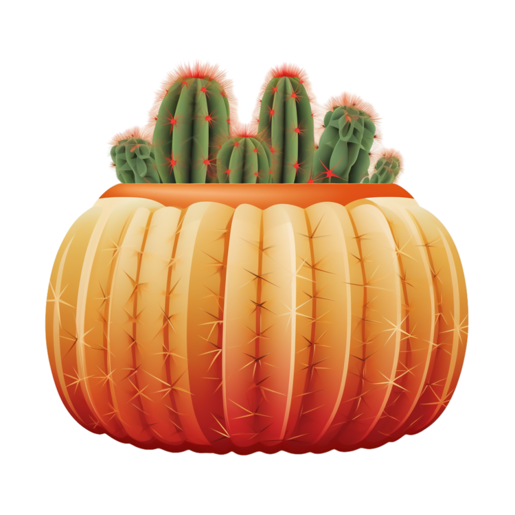 Succulent Cactus,Cactus,Orange Pot