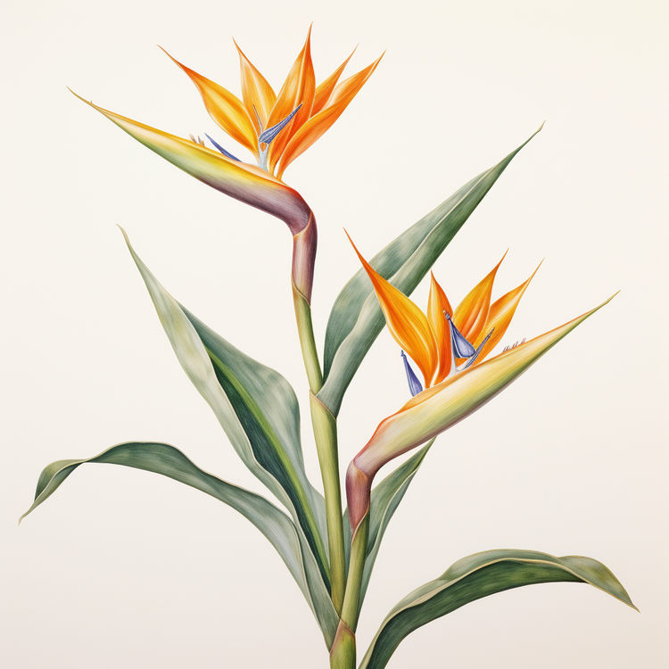 Birdofparadise,Floral,Orange