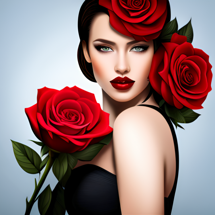 Red Rose Day,Beauty,Woman