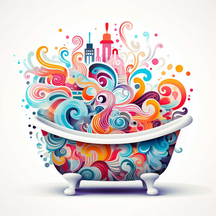 Bathtub,Bubble,Colorful