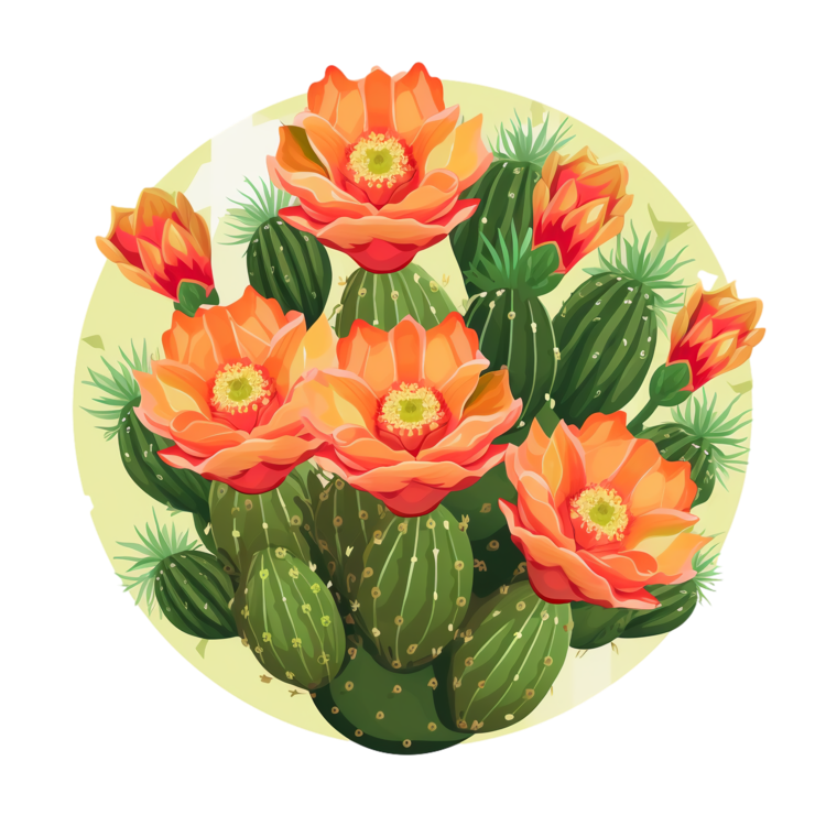 Succulent Cactus,Cactus,Orange