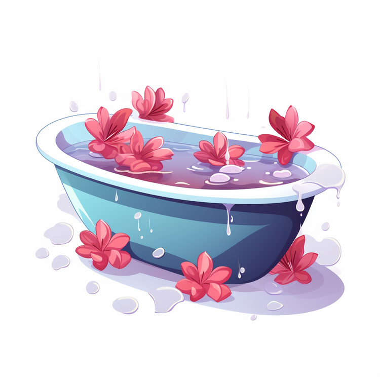 Bathtub,Bath,Flowers