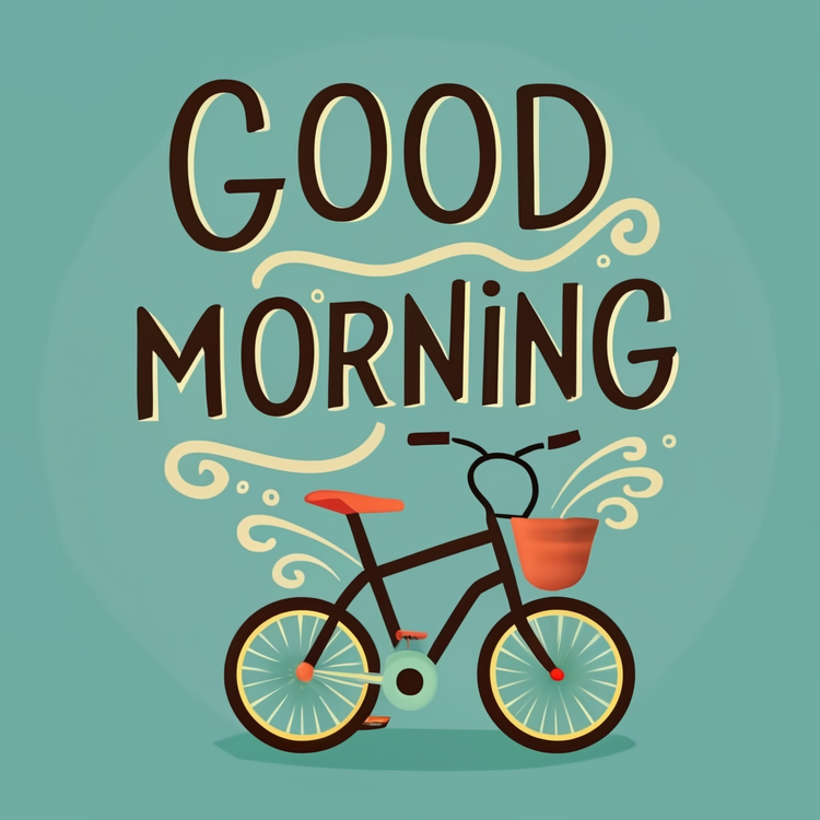 Good Morning,Bicycle,Handwritten Lettering