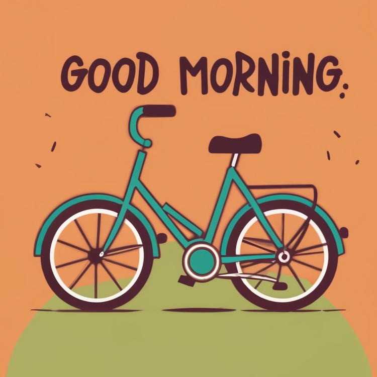 Good Morning,Bike,Orange Background