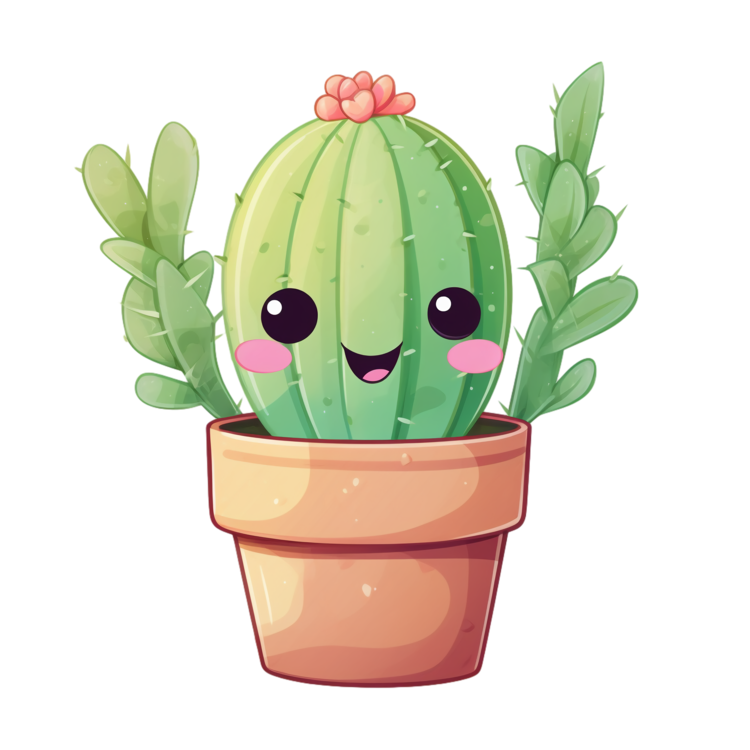 Succulent Cactus,Cactus,Cartoon