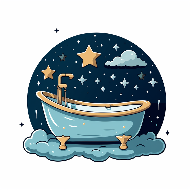 Bathtub,Bathroom,Starry Night