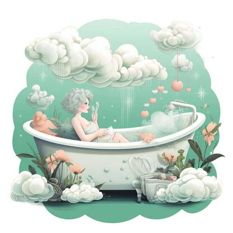 Bathtub,Bath,Clouds
