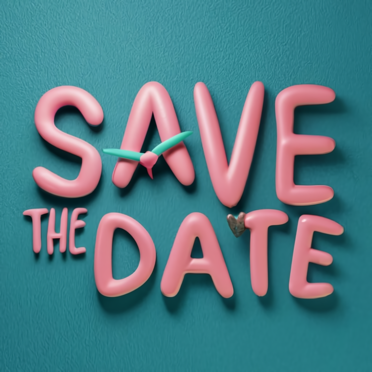 Save The Day,Save The Date,Pink Text