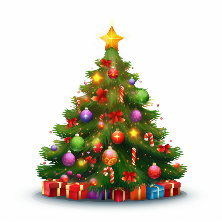 White christmas tree with gifts isolated 3d render - Stock Illustration  [19525357] - PIXTA
