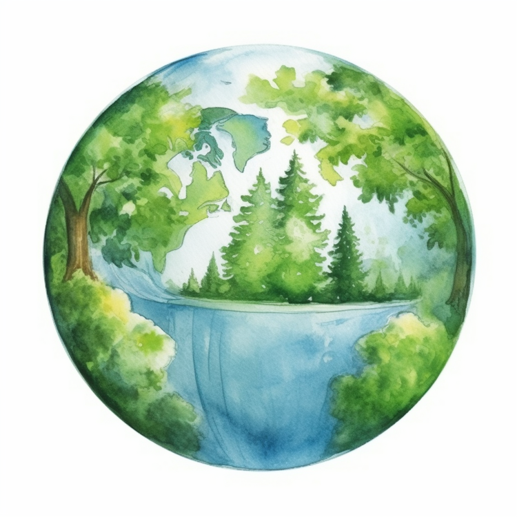 Green Planet Earth,Water,Trees