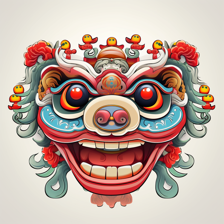 Chinese Lion Dance Head,Chinese,Mask
