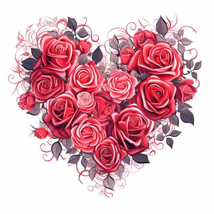 Rose Heart Fantasy,Red Roses,Heart Shape