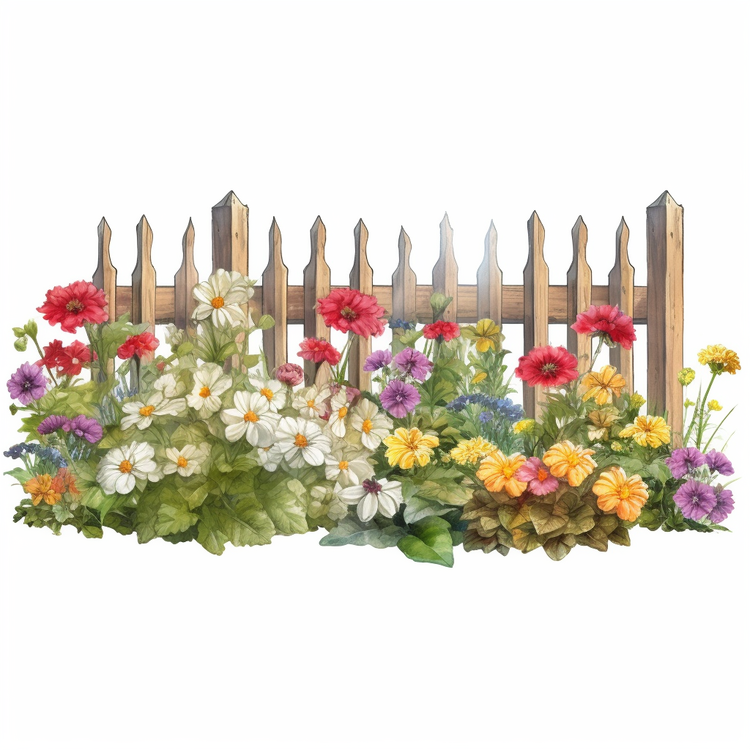 Wooden Garden Fence,Garden,Flowers