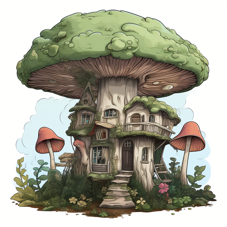 Mushroom House,Fantasy House,Whimsical