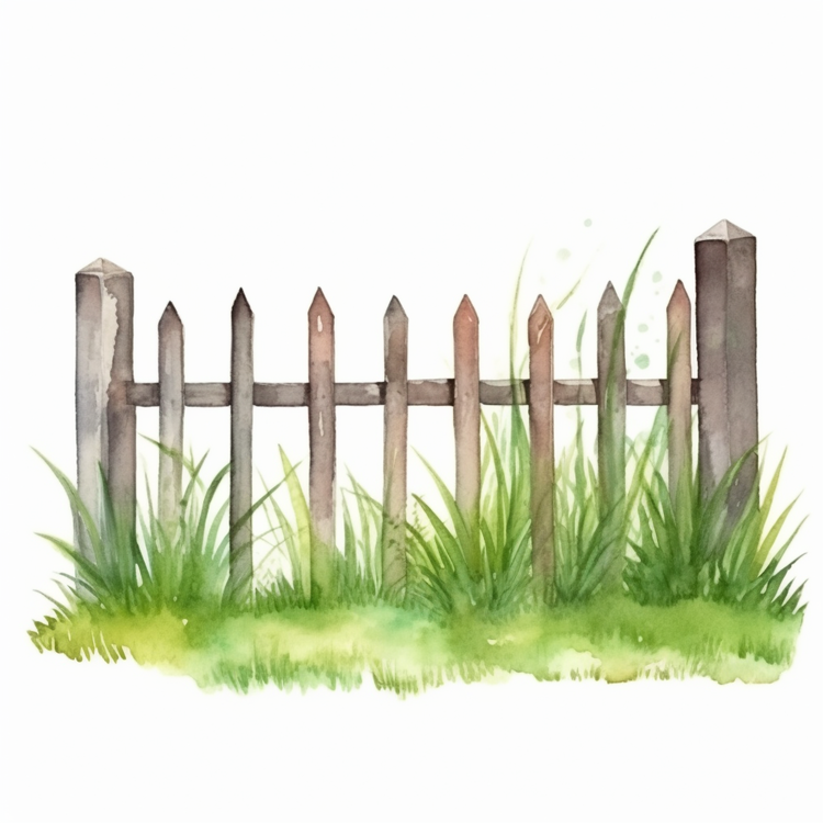 Wooden Garden Fence,Fence,Grass