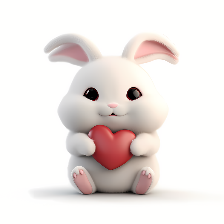 Valentine Rabbit Hugging Love Heart,Others