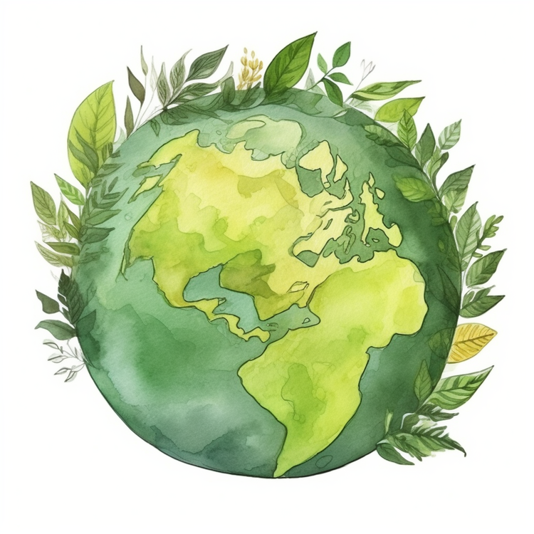Green Planet Earth,Watercolor,Earth