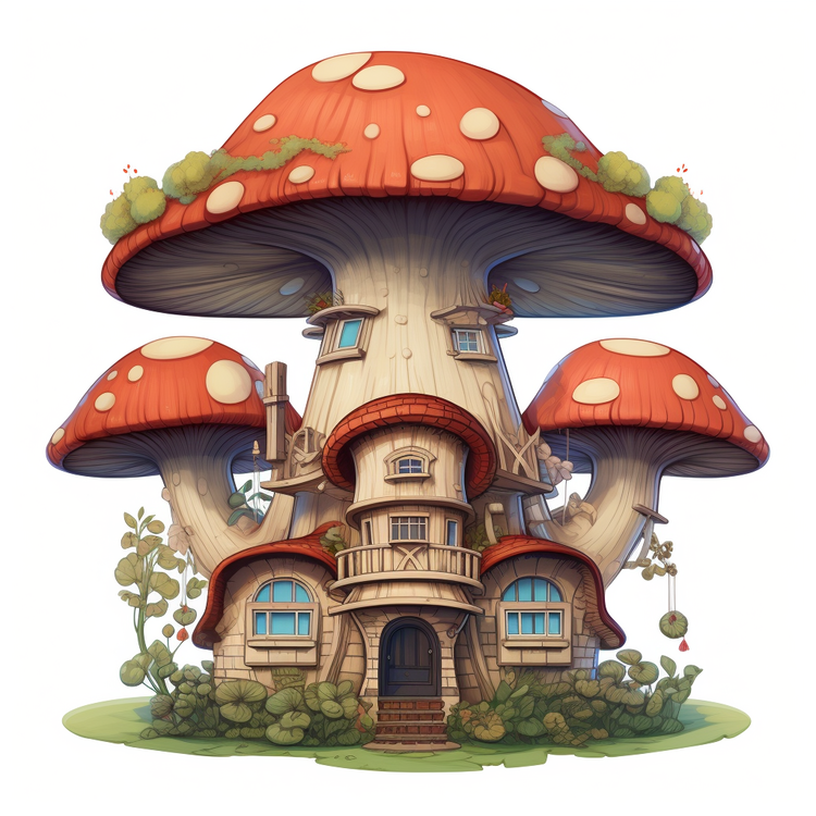 Mushroom House,Fantasy,Cartoon