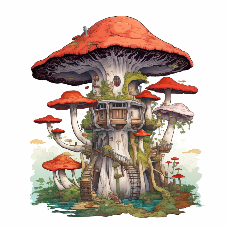 Mushroom House,Fantasy,Fairy Tale